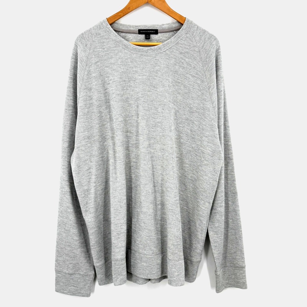 Banana Republic Mens Shirt XXL‎ Heather Gray Lightweight Sweatshirt Minimalist